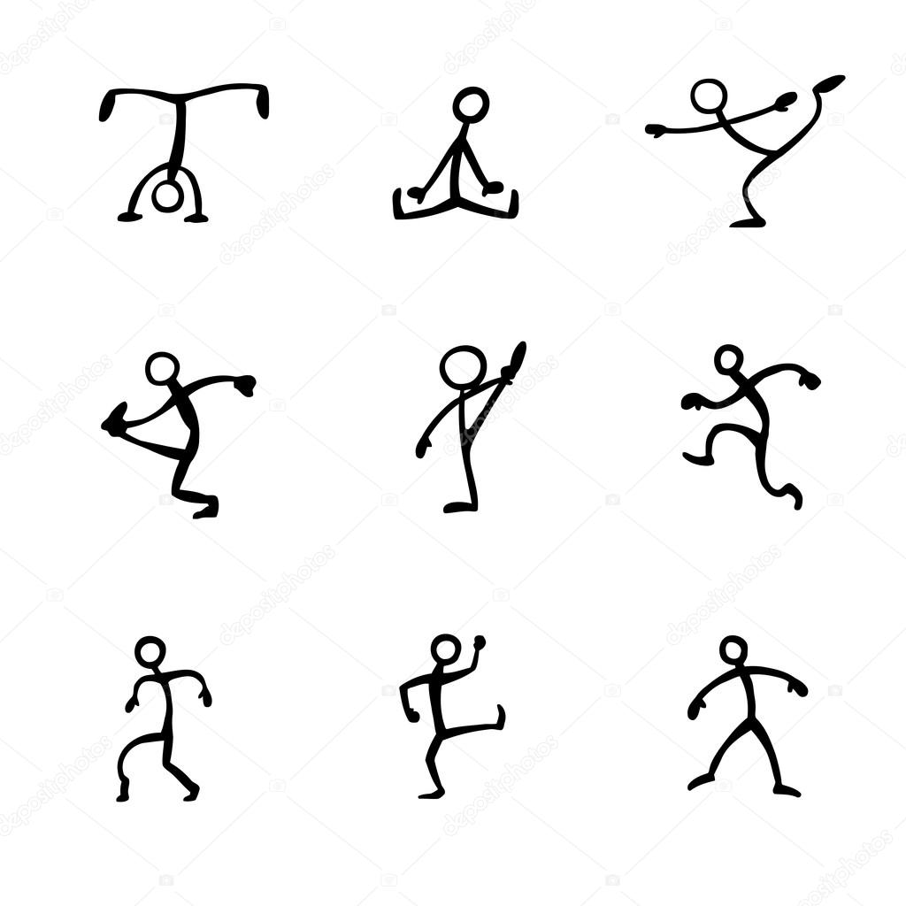 abstract stick figures