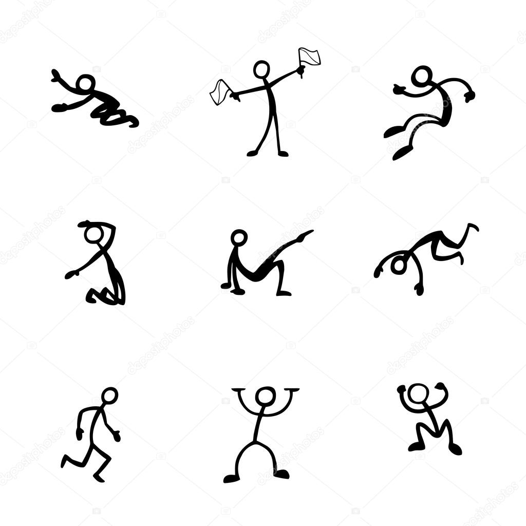 abstract stick figures