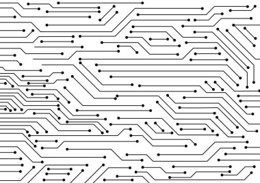 Beyaz arkaplanda elektronik devre