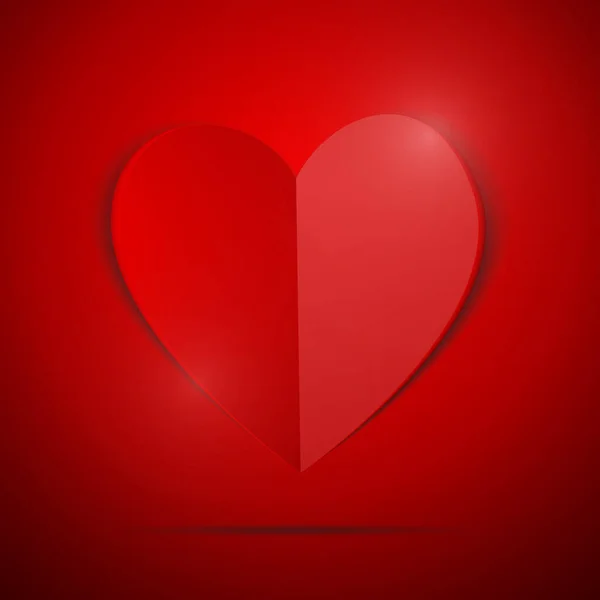 Vektor Rote Herzen Auf Rotem Hintergrund — Stockvektor