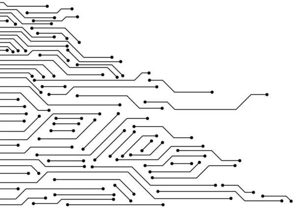 Vector Circuito Electrónico Sobre Fondo Blanco — Vector de stock