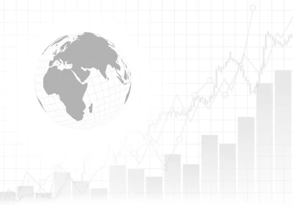 Vektor Business Grafer Med Världen Vit Bakgrund Vektorgrafik
