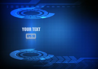 Vektör: Soyut şerit ve mavi arka plan ile daire