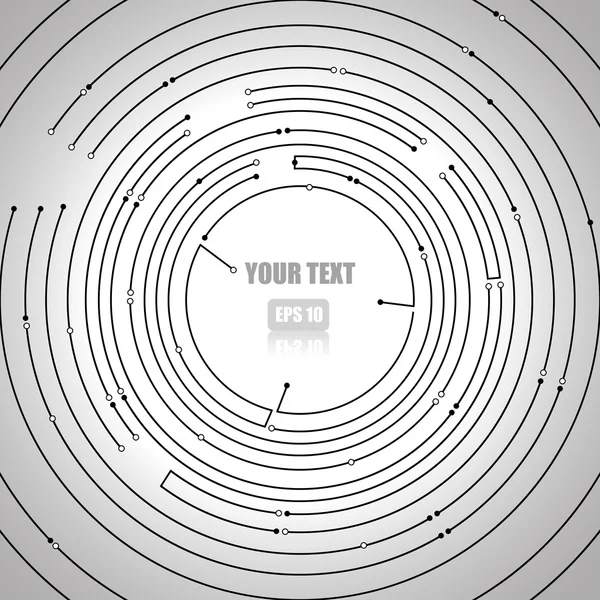 白の背景にベクトル: 円回路基板 — ストックベクタ