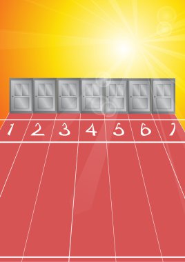 Vektör: parça ve kapılar sonunda çalıştırmak