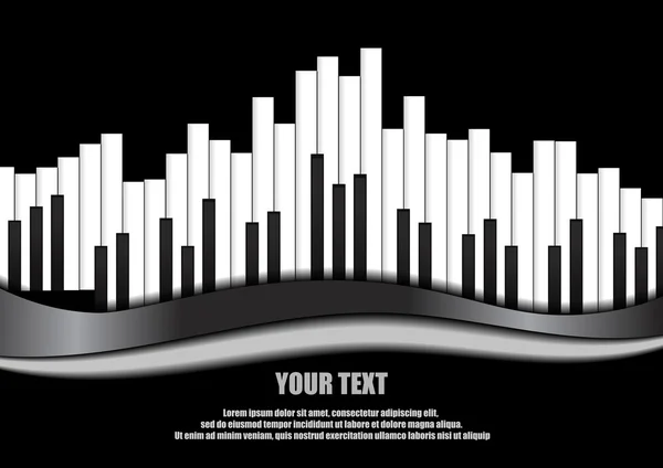 Vecteur : Égaliseur de piano sur fond noir — Image vectorielle