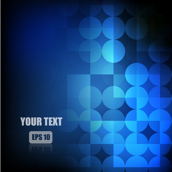 Вектор: Абстрактный круг и квадратный синий фон
