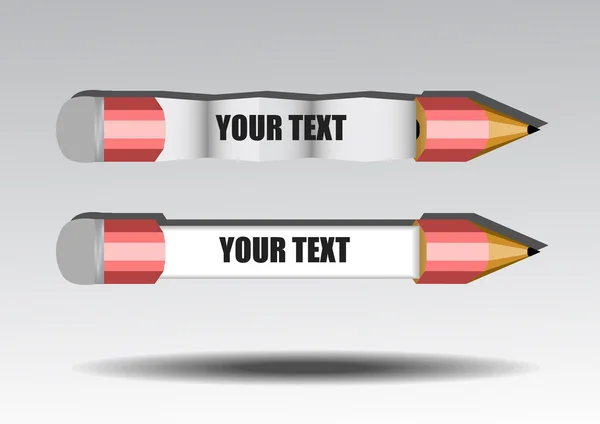 Vektor: Bleistifte mit Platz für Text auf grauem Hintergrund — Stockvektor