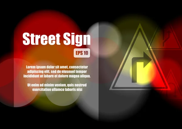 Vettore: Street sign e bokeh vector background — Vettoriale Stock