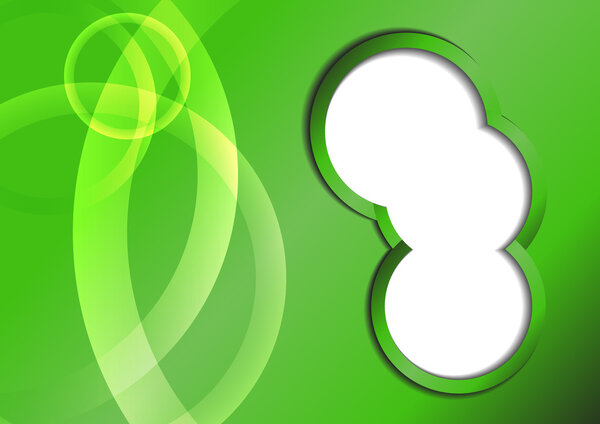 Вектор: Абстрактный фон зеленого круга и пространство для текста
