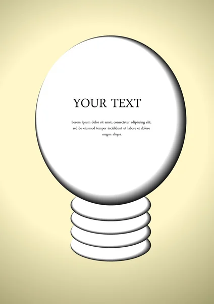 Vetor: Cartão de papel da lâmpada e espaço para texto — Vetor de Stock