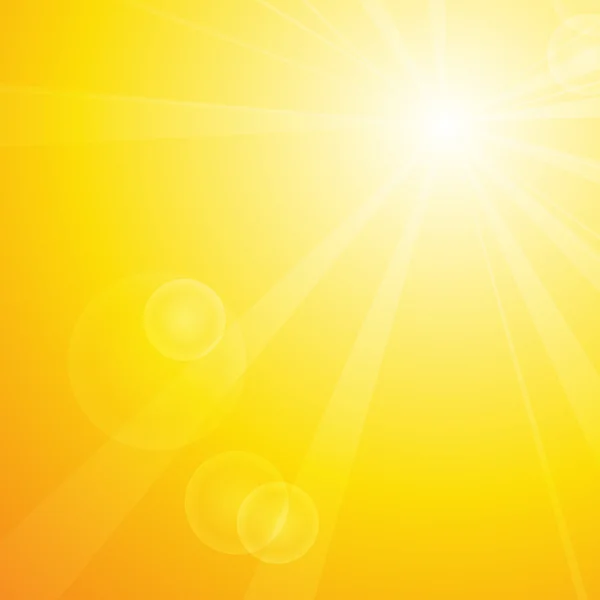 Vektör: Yaz arka plan güneş ve lens flare ile