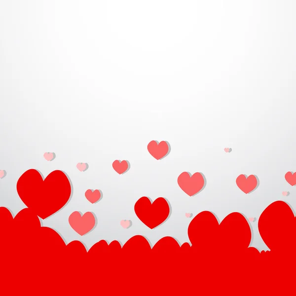 Vector: Día de San Valentín de fondo rojo del corazón — Vector de stock
