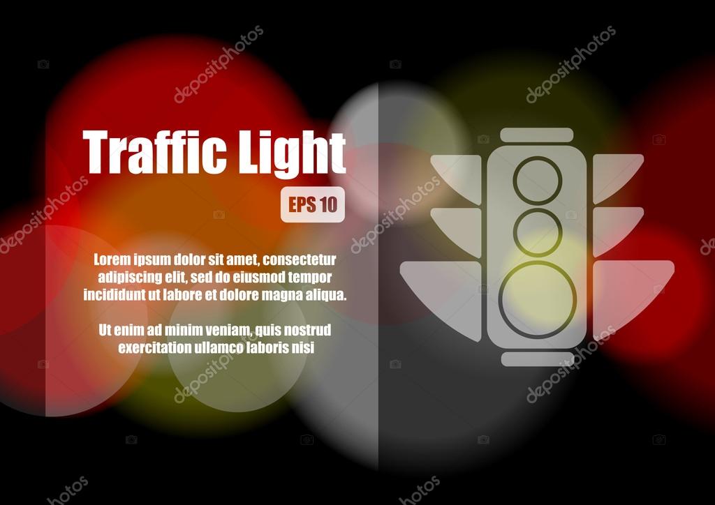 Vector : Traffic light and bokeh abstract background