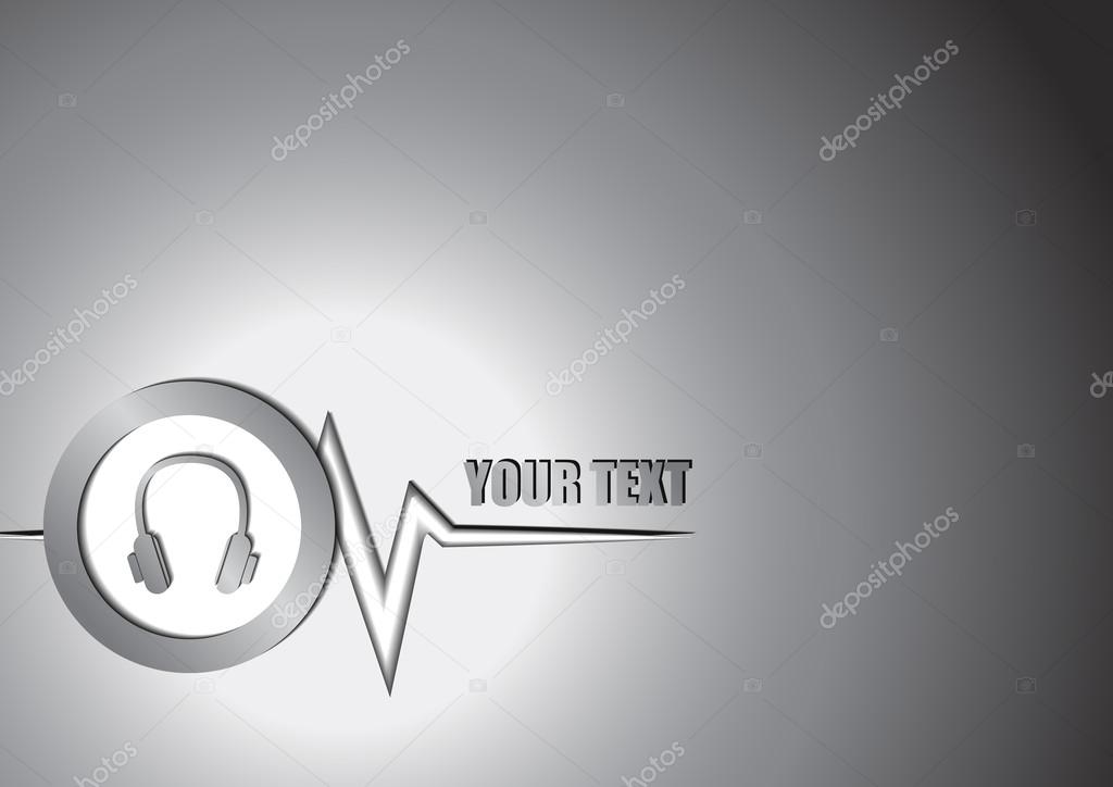 Vector : Headphone and music graph background