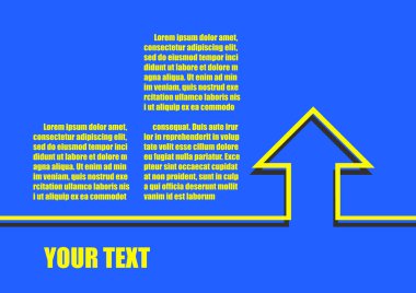Vektör: Ok çizgisi ile mavi arka plan ve metin için yer