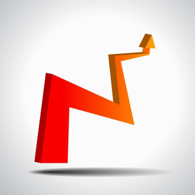 Vektör: 3d büyüme grafik gri arka plan üzerinde