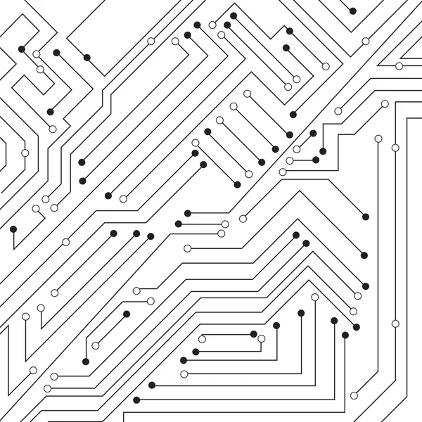 Vector: Elektronische circuit bord op witte achtergrond — Stockvector