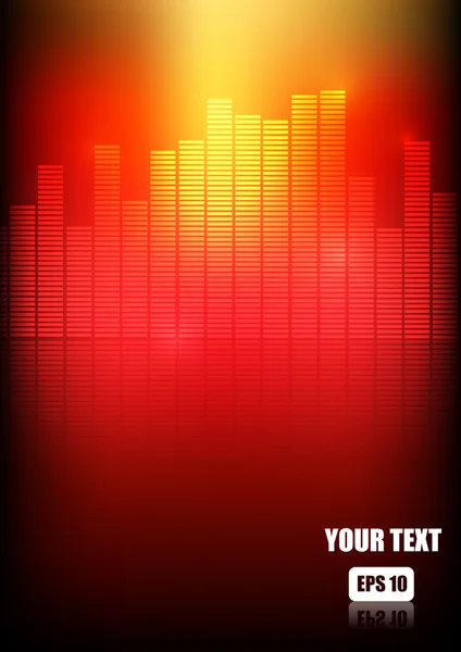 矢量: 均衡器栏上红色和黄色的背景 — 图库矢量图片