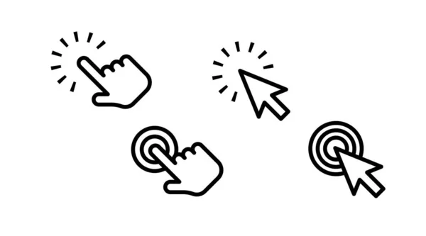 Icono de clic del ratón Cursores de mano Ilustración vectorial — Archivo Imágenes Vectoriales