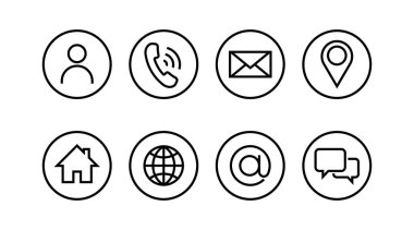 Kişi Simgesi ile basit bir hat biçimi izole edilmiş kartvizit ayarla. Vektör illüstrasyonu.