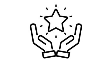 El yıldızı ikon değeri kavramı. Vektör düz çizgi çizimleri