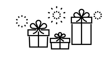 Yalnız hediye kutusu, sürpriz konsept ikonu. Vektör çizimi. izole