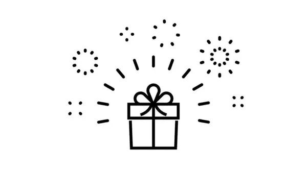 Lne Geschenkbox, Überraschungskonzept Symbol. Vektorillustration. isoliert — Stockvektor