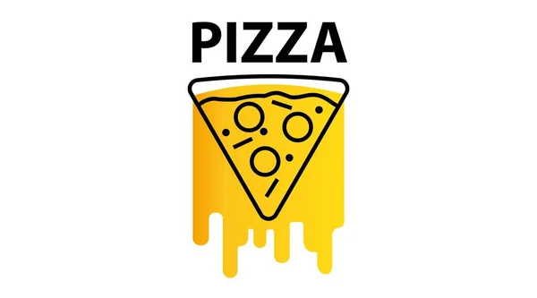 Pizza skiva italiensk kontur stil ikon. Vektor isolerad illustration — Stock vektor