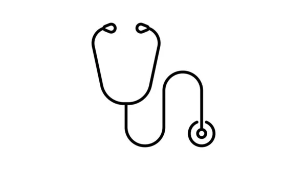 Stetoskooppi musta kuvake Medical Health Care Symbol Vektori eristetty kuva — vektorikuva