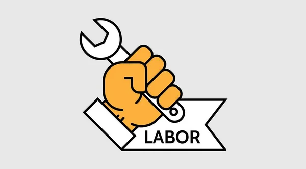 Hands Up Labour Day Concept Illustration Contexte. Concept Illustration vecteur — Image vectorielle