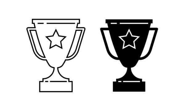 Trofeo Vincitore coppa della vittoria icone su sfondo bianco. Illustrazione vettoriale. — Vettoriale Stock