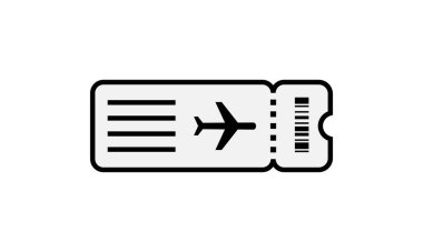 Bilet simgesi beyaz arkaplanda izole edildi. Web sitesi gezisi resmi. İnternet sembolü web sitesi tasarımı, logo, uygulama, Vektör illüstrasyonu