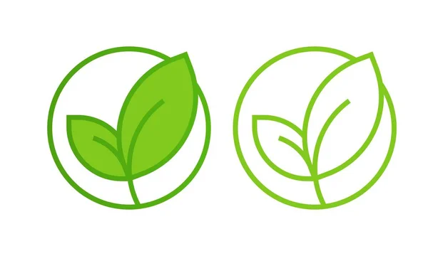 Liść zielony ikony przyrody logo ekologiczne, izolowane. Ilustracja wektora projektu — Wektor stockowy