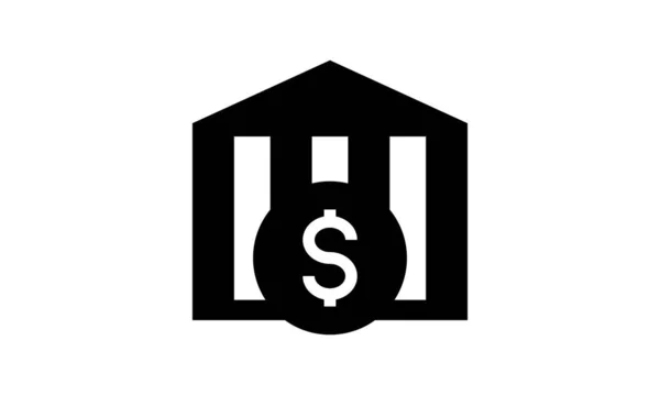 Τράπεζα εικονίδιο δολάριο, μετρητά, χρήματα απομονωμένο web στοιχείο διάνυσμα Σύμβολο, επίπεδη εικόνα λογότυπο — Διανυσματικό Αρχείο