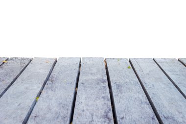 Boş tahta bakış açısı üzerinde beyaz bac izole küçük yaprakları ile