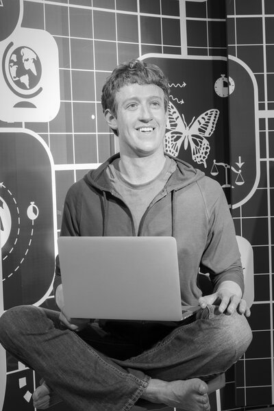 Wax figure of the famous Mark Zuckerberg