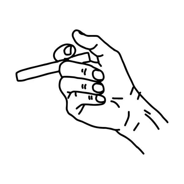 Illustration vector hand drawn of  hand holding cigarette. Stock Illustration