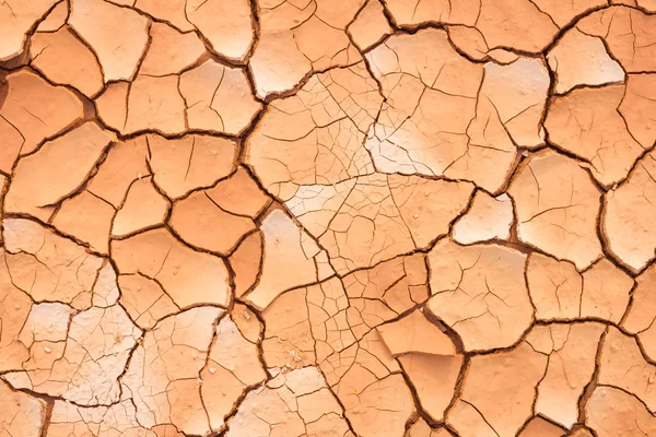 Cracked earth in dry mud with beautiful texture. Top view — Stock Photo, Image