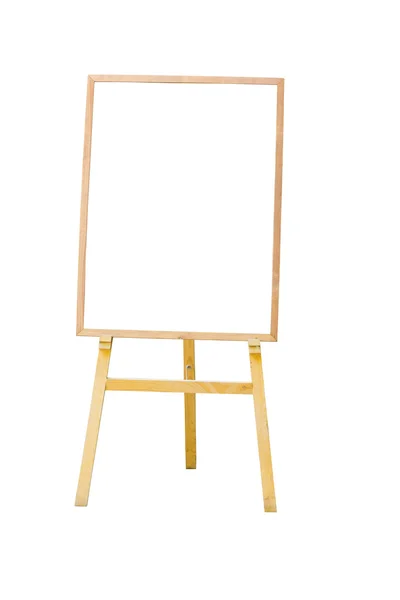 Vertical photo of menu white board Isolated on white background, clipping path. — Stock Photo, Image