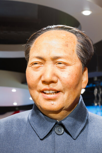 BANGKOK, THAILAND - DECEMBER 19: Wax figure of the famous Mao Zedong from Madame Tussauds on December 19, 2015 in Bangkok, Thailand