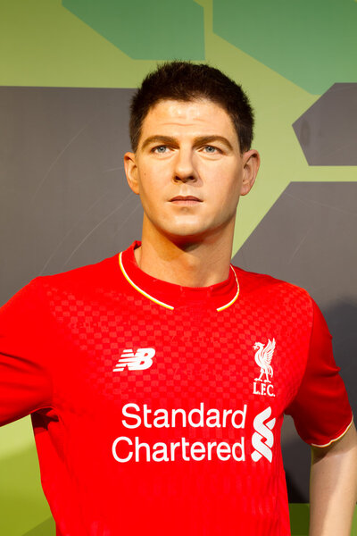 BANGKOK, THAILAND - DECEMBER 19: Wax figure of the famous Steven George Gerrard from Madame Tussauds on December 19, 2015 in Bangkok, Thailand