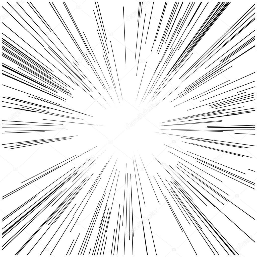 Speed lines from center sketch Royalty Free Vector Image