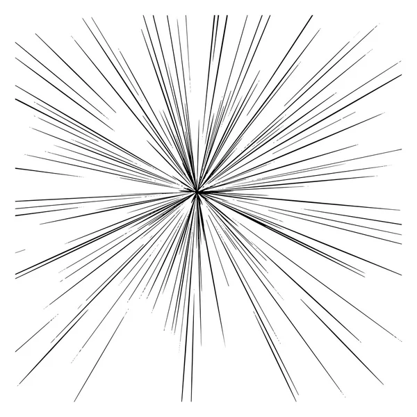 Illustrazione vettore astratto velocità manga movimento nero starburst linee rette — Vettoriale Stock