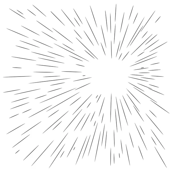 Illustration Vektor abstrakte Manga-Geschwindigkeit Bewegung schwarzer Starburst gerade Linien — Stockvektor