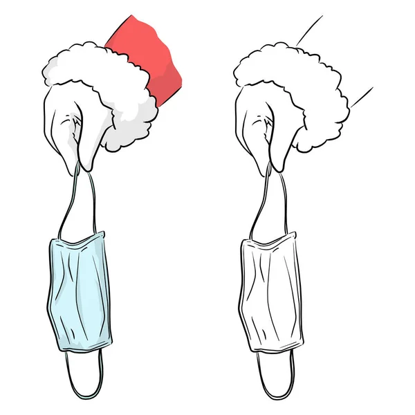 Nahaufnahme Hand Hält Medizinische Maske Verhindern Covid Virus Vektor Illustration — Stockvektor