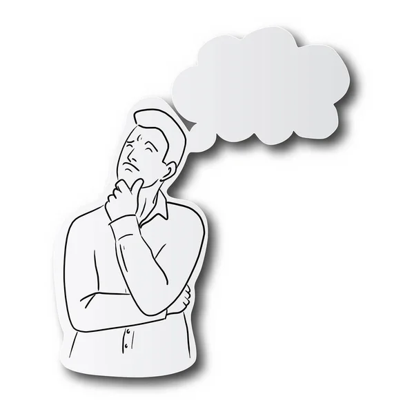 Thinking Business Man Stock Illustration - Download Image Now - Line Art,  Contemplation, Single Line - iStock