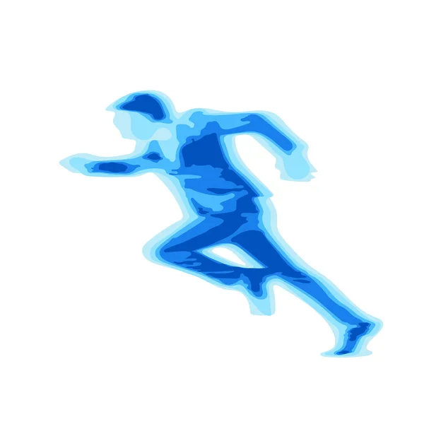 Hombre Negocios Corriendo Azul Gradiente Gráfico Diseño Ilustración Vector Aislado — Archivo Imágenes Vectoriales