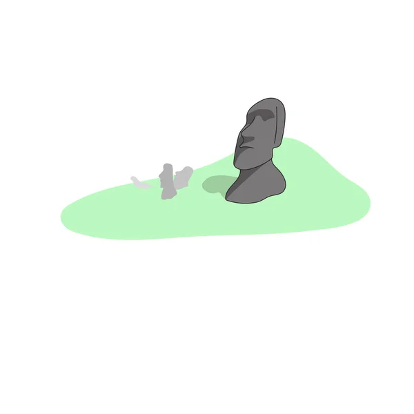 Moais Rapa Nui National Park Easter Island Chile Vector Picture — 图库矢量图片