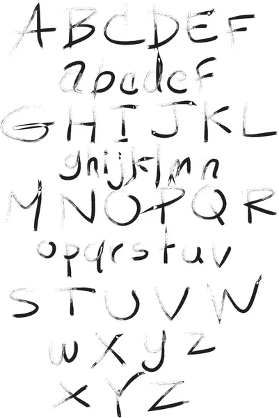벡터 알파벳입니다. 손으로 그려진된 편지. 알파벳 wri의 편지 — 스톡 벡터